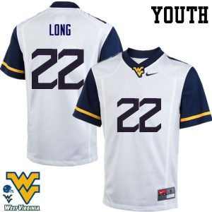 Youth West Virginia Mountaineers Jake Long #22 White University Jerseys 903565-823