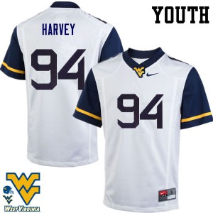 Youth West Virginia Mountaineers Jalen Harvey #94 White High School Jerseys 957878-956