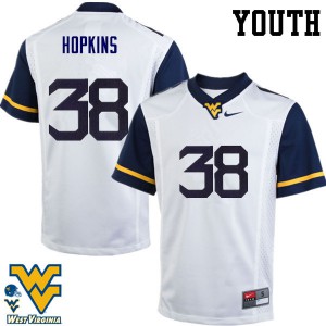 Youth West Virginia Mountaineers Jamicah Hopkins #38 White Stitched Jersey 234999-549