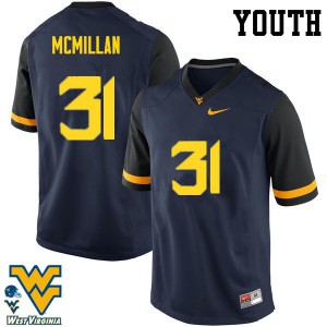 Youth West Virginia Mountaineers Jawaun McMillan #31 Navy Football Jersey 316432-161