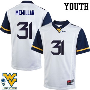 Youth West Virginia Mountaineers Jawaun McMillan #31 White High School Jerseys 372253-215