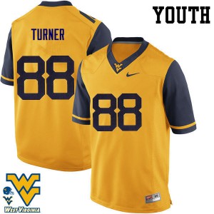 Youth West Virginia Mountaineers Joseph Turner #88 NCAA Gold Jerseys 231336-257