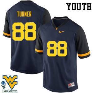 Youth West Virginia Mountaineers Joseph Turner #88 Navy NCAA Jersey 944123-920