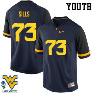 Youth West Virginia Mountaineers Josh Sills #73 NCAA Navy Jerseys 697939-507