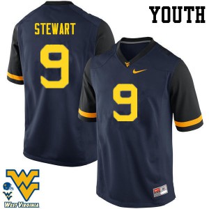 Youth West Virginia Mountaineers Jovanni Stewart #9 Player Navy Jersey 373665-741