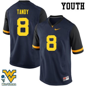 Youth West Virginia Mountaineers Keith Tandy #8 Navy Player Jerseys 229869-833