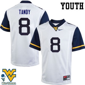 Youth West Virginia Mountaineers Keith Tandy #8 White Football Jersey 348439-867