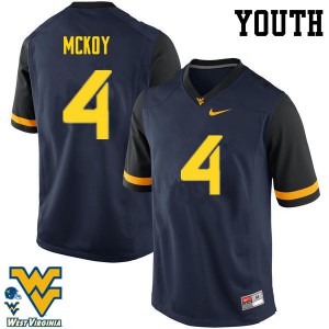 Youth West Virginia Mountaineers Kennedy McKoy #4 Player Navy Jersey 760568-323