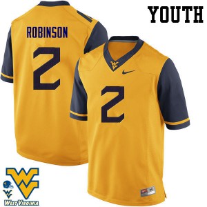 Youth West Virginia Mountaineers Kenny Robinson #2 Official Gold Jersey 364729-546