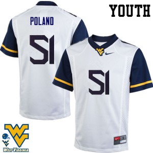Youth West Virginia Mountaineers Kyle Poland #51 Official White Jersey 452729-516