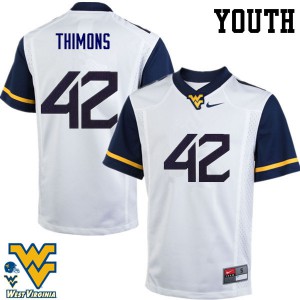 Youth West Virginia Mountaineers Logan Thimons #42 University White Jersey 966712-120