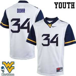 Youth West Virginia Mountaineers Lorenzo Dorr #34 White Official Jersey 659387-508