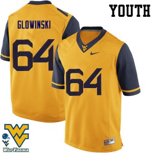 Youth West Virginia Mountaineers Mark Glowinski #64 Stitched Gold Jersey 828208-825
