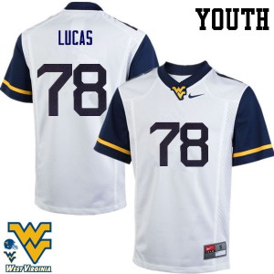 Youth West Virginia Mountaineers Marquis Lucas #78 College White Jerseys 455240-349