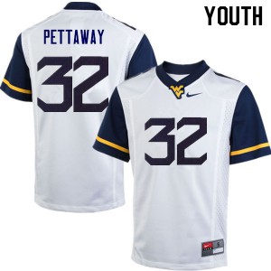 Youth West Virginia Mountaineers Martell Pettaway #32 Stitch White Jersey 983430-608