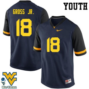 Youth West Virginia Mountaineers Marvin Gross Jr. #18 Navy Stitch Jersey 996307-846