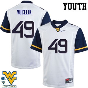 Youth West Virginia Mountaineers Matt Vucelik #49 Embroidery White Jersey 610301-115
