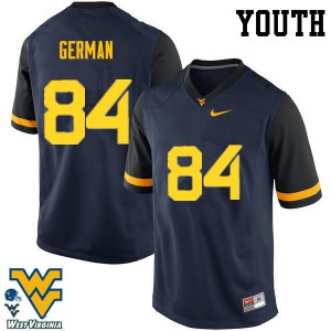 Youth West Virginia Mountaineers Nate German #84 Navy Player Jerseys 576460-580