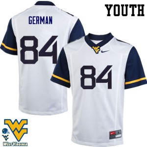 Youth West Virginia Mountaineers Nate German #84 White NCAA Jerseys 732024-315