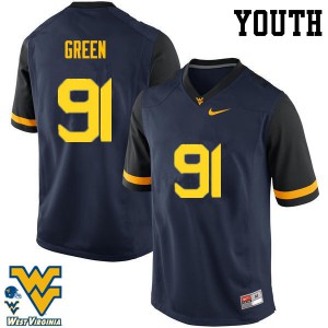 Youth West Virginia Mountaineers Nate Green #91 Navy NCAA Jerseys 783258-214