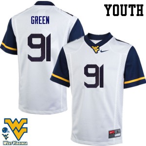 Youth West Virginia Mountaineers Nate Green #91 White Alumni Jersey 175935-101