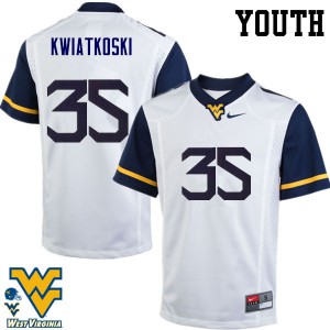 Youth West Virginia Mountaineers Nick Kwiatkoski #35 Stitch White Jersey 742592-318