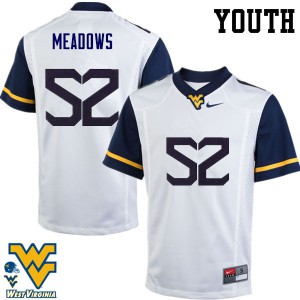 Youth West Virginia Mountaineers Nick Meadows #52 Stitch White Jerseys 275564-248