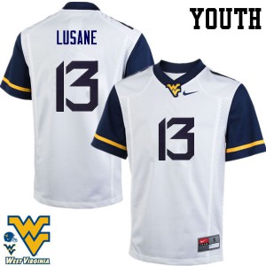 Youth West Virginia Mountaineers Rashon Lusane #13 White Stitch Jersey 468371-454