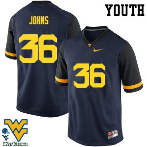 Youth West Virginia Mountaineers Ricky Johns #36 Navy University Jersey 656293-282