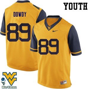 Youth West Virginia Mountaineers Rob Dowdy #89 Gold University Jersey 531821-124