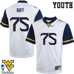 Youth West Virginia Mountaineers Sam Huff #75 White Embroidery Jersey 738039-129