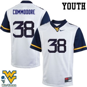 Youth West Virginia Mountaineers Shane Commodore #38 White Football Jersey 308919-720
