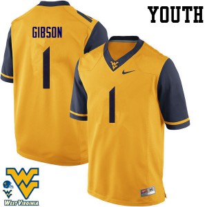 Youth West Virginia Mountaineers Shelton Gibson #1 Gold College Jerseys 901824-290