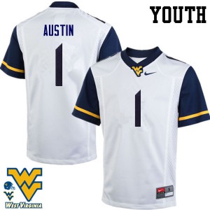 Youth West Virginia Mountaineers Tavon Austin #1 High School White Jersey 367931-175