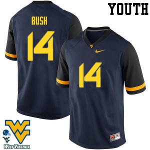 Youth West Virginia Mountaineers Tevin Bush #14 Navy University Jerseys 880958-710