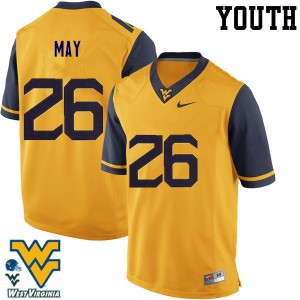 Youth West Virginia Mountaineers Tyler May #26 University Gold Jersey 654714-927