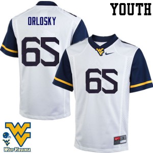 Youth West Virginia Mountaineers Tyler Orlosky #65 Player White Jersey 701497-938