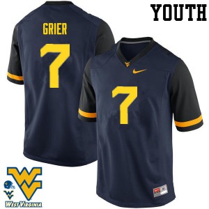Youth West Virginia Mountaineers Will Grier #7 University Navy Jerseys 440508-407