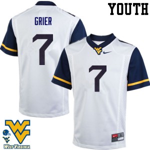 Youth West Virginia Mountaineers Will Grier #7 White Official Jerseys 577293-114