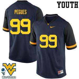 Youth West Virginia Mountaineers Xavier Pegues #99 University Navy Jersey 211656-114