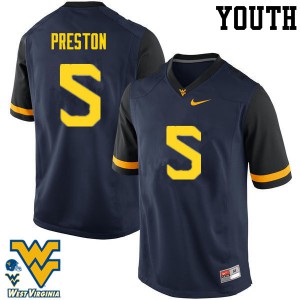 Youth West Virginia Mountaineers Xavier Preston #5 Navy College Jersey 484891-839
