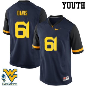 Youth West Virginia Mountaineers Zach Davis #61 High School Navy Jerseys 343218-590